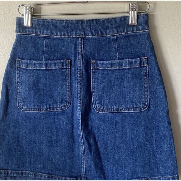Madewell Zip Jean Skirt Denim Above The Knee Style# G5457 Size 24 Pockets - Picture 3 of 5